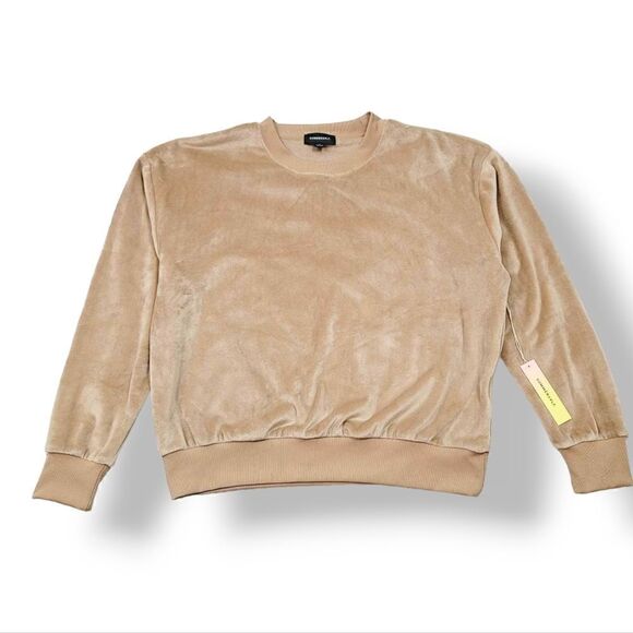 NEW Summersalt 2 PC The Plush Velour Relaxed Crew and Jogger in Fawn Size Medium - Picture 4 of 16